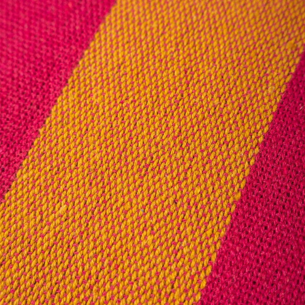 Striped Cotton Bedspread/Large Throw - Fuschia/Yellow - RhoolThrowIan SnowStriped Cotton Bedspread/Large Throw - Fuschia/Yellow