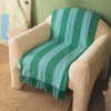 Striped Cotton Bedspread/Large Throw - Green/Turquoise - RhoolThrowIan SnowStriped Cotton Bedspread/Large Throw - Green/Turquoise