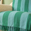 Striped Cotton Bedspread/Large Throw - Green/Turquoise - RhoolThrowIan SnowStriped Cotton Bedspread/Large Throw - Green/Turquoise