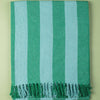 Striped Cotton Bedspread/Large Throw - Green/Turquoise - RhoolThrowIan SnowStriped Cotton Bedspread/Large Throw - Green/Turquoise