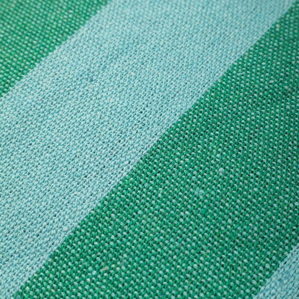 Striped Cotton Bedspread/Large Throw - Green/Turquoise - RhoolThrowIan SnowStriped Cotton Bedspread/Large Throw - Green/Turquoise