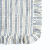 Striped Linen Bolster Cushion Cover - Pale Green/Blue and Ruffle - RhoolCushionRhoolStriped Linen Bolster Cushion Cover - Pale Green/Blue and Ruffle