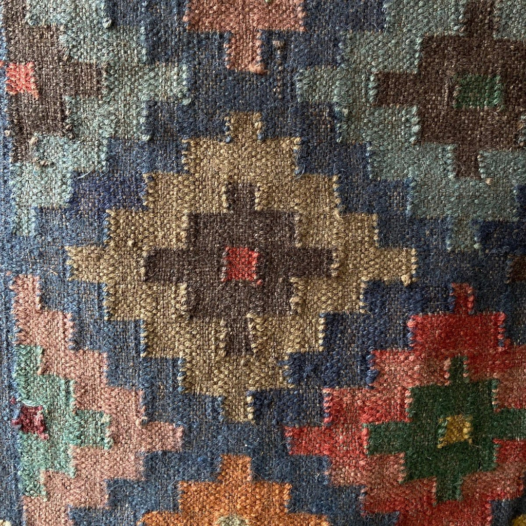Wool and Jute Rectangular Kilim Rug - RhoolRugKilimWool and Jute Rectangular Kilim Rug