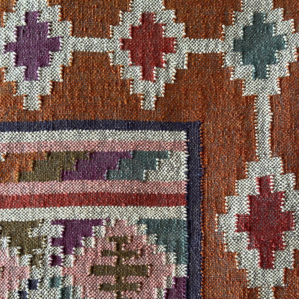 Wool and Jute Rectangular Kilim Rug - RhoolRugKilimWool and Jute Rectangular Kilim Rug