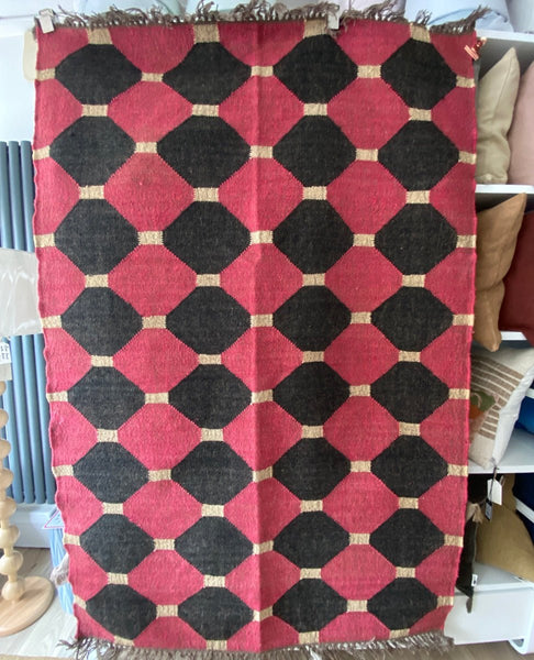 Wool and Jute Rectangular Kilim Rug - RhoolRugKilimWool and Jute Rectangular Kilim Rug