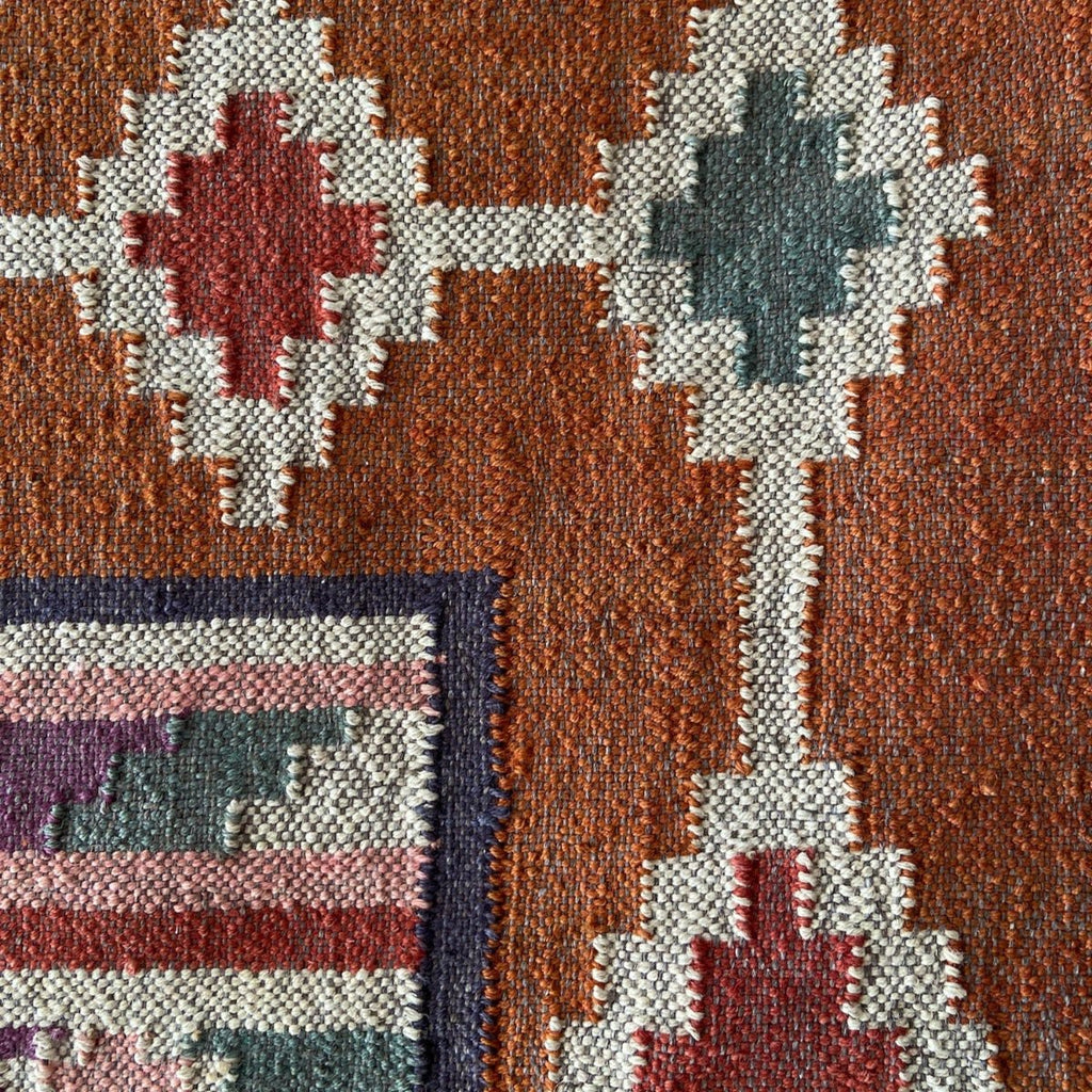 Wool and Jute Rectangular Kilim Rug - RhoolRugKilimWool and Jute Rectangular Kilim Rug