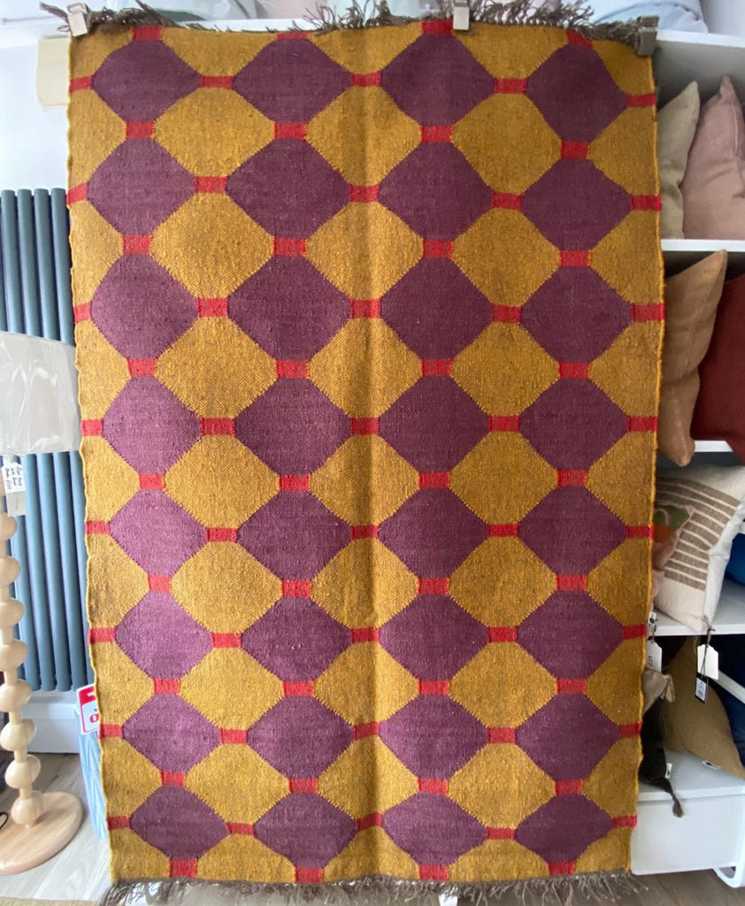 Wool and Jute Rectangular Kilim Rug - RhoolRugKilimWool and Jute Rectangular Kilim Rug