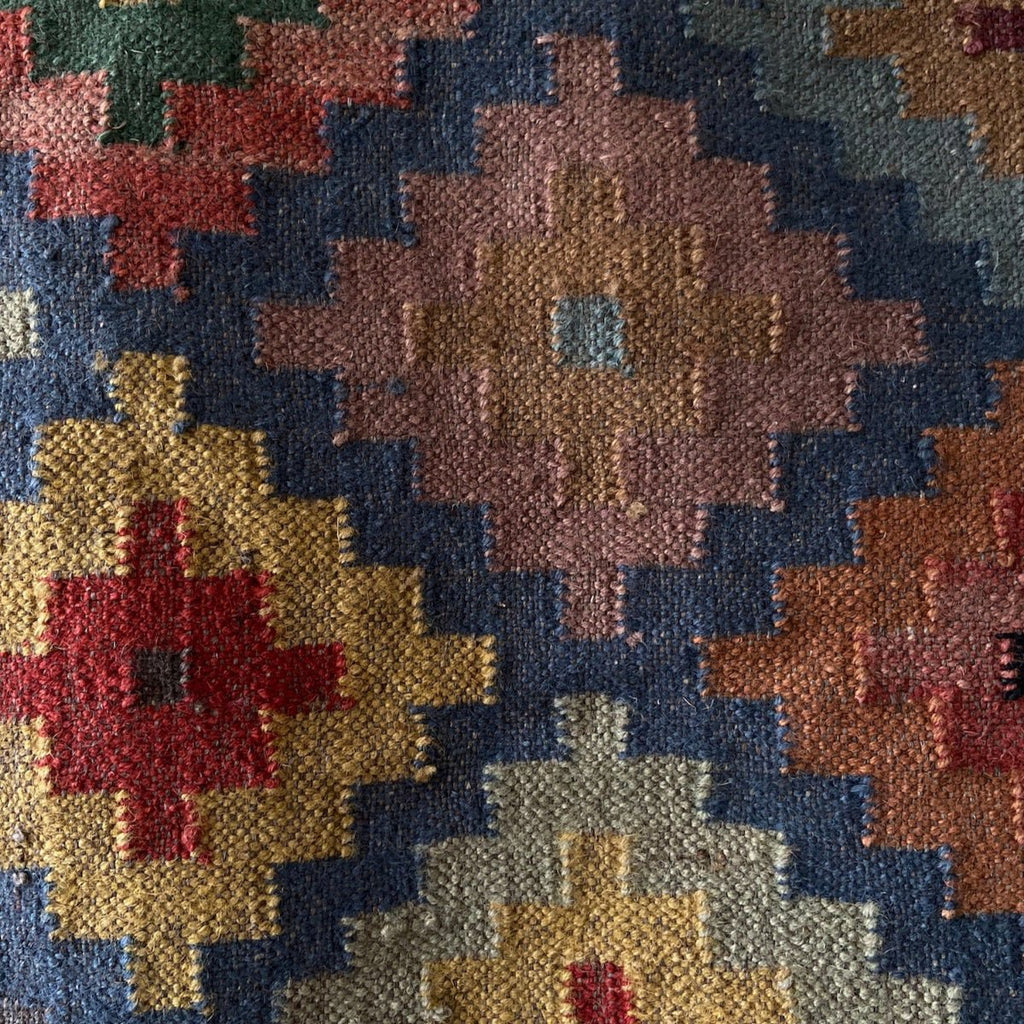 Wool and Jute Rectangular Kilim Rug - RhoolRugKilimWool and Jute Rectangular Kilim Rug