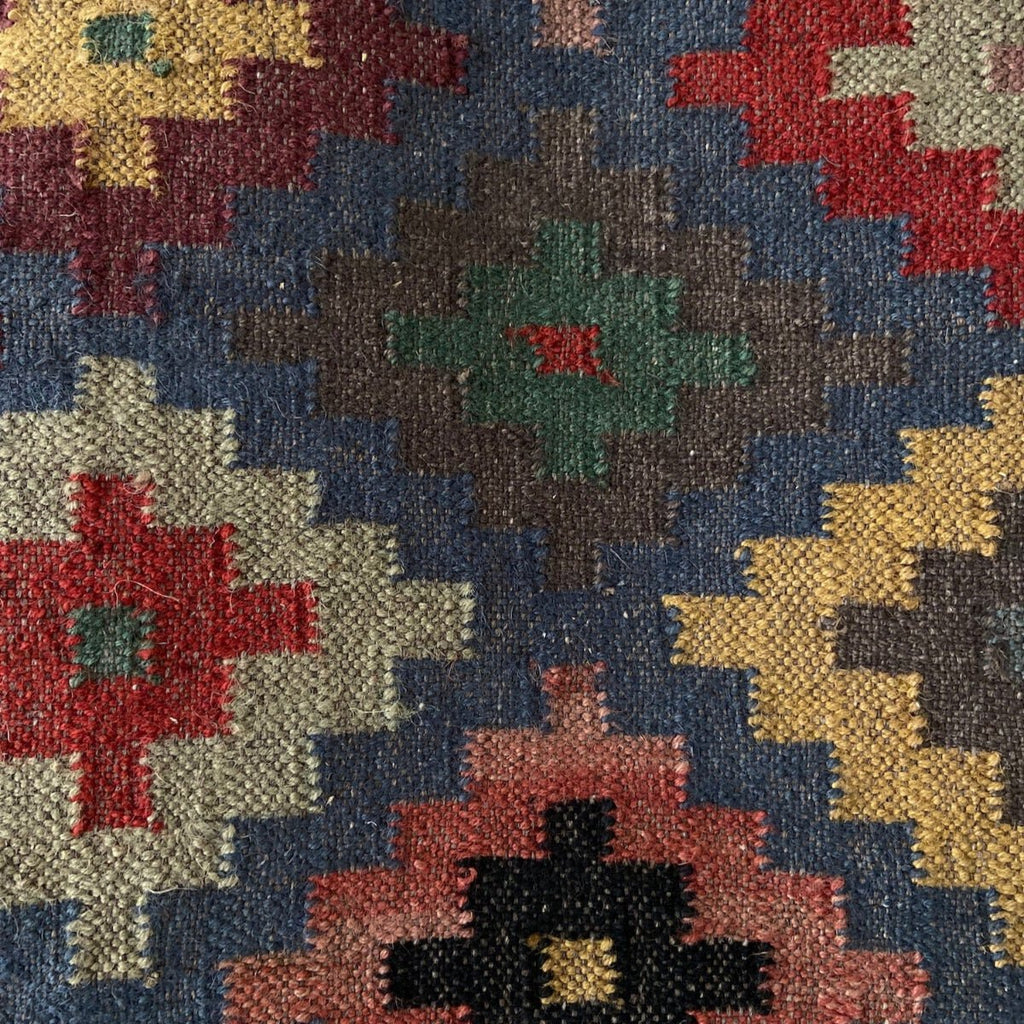 Wool and Jute Rectangular Kilim Rug - RhoolRugKilimWool and Jute Rectangular Kilim Rug