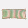 Yonder Hand Block Printed Ruffled Bolster Cushion Cover - Large - Soft White, Green, Pink - RhoolCushionYONDER.Yonder Hand Block Printed Ruffled Bolster Cushion Cover - Large - Soft White, Green, Pink