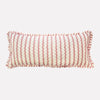 Yonder Hand Block Printed Ruffled Bolster Cushion Cover - Large - Soft White, Pink - RhoolCushionYONDER.Yonder Hand Block Printed Ruffled Bolster Cushion Cover - Large - Soft White, Pink
