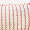 Yonder Hand Block Printed Ruffled Bolster Cushion Cover - Large - Soft White, Pink - RhoolCushionYONDER.Yonder Hand Block Printed Ruffled Bolster Cushion Cover - Large - Soft White, Pink