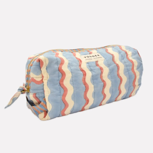 Yonder Organic Cotton Block Printed Wash Bag - Blue - RhoolWash BagYONDER.Yonder Organic Cotton Block Printed Wash Bag - Blue