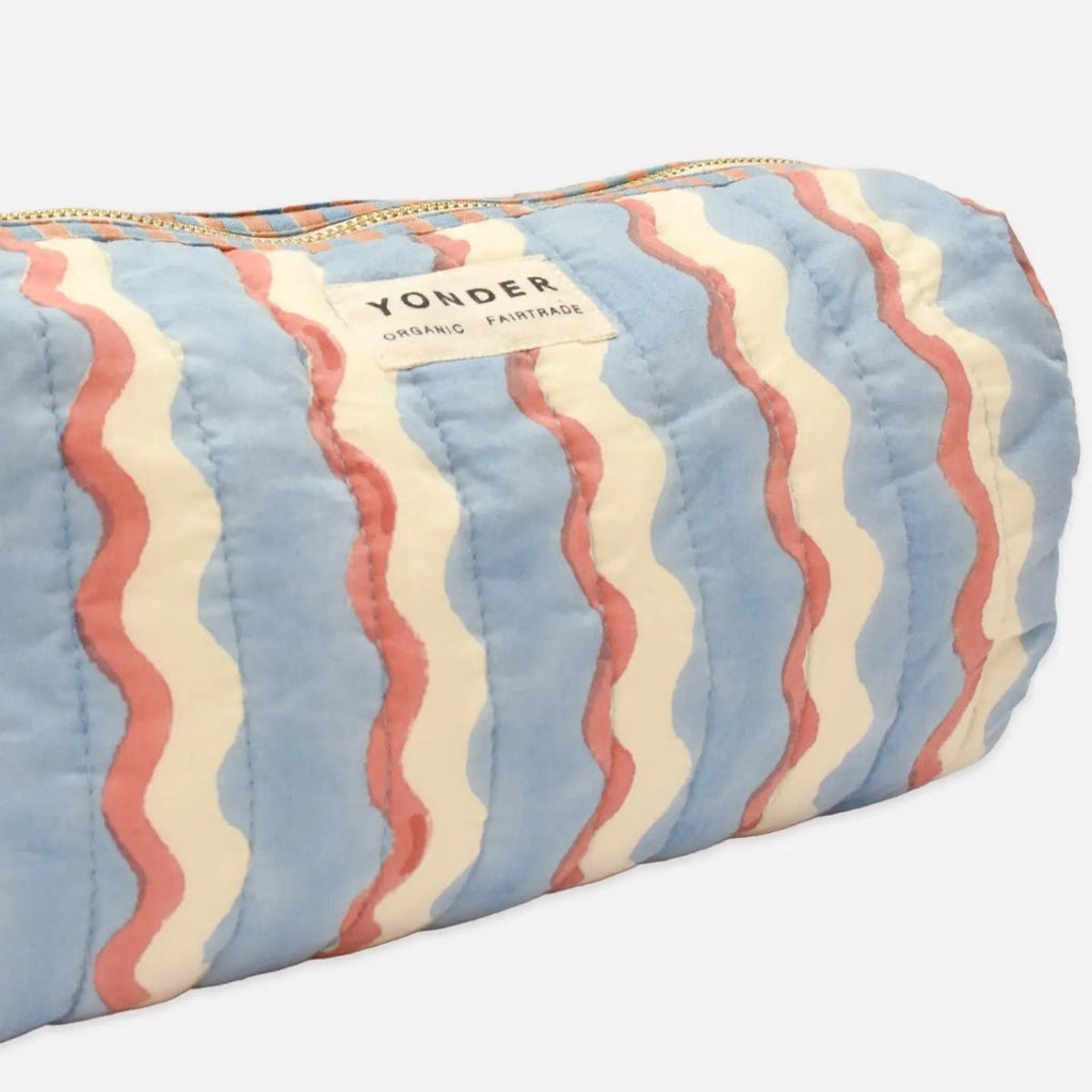 Yonder Organic Cotton Block Printed Wash Bag - Blue - RhoolWash BagYONDER.Yonder Organic Cotton Block Printed Wash Bag - Blue