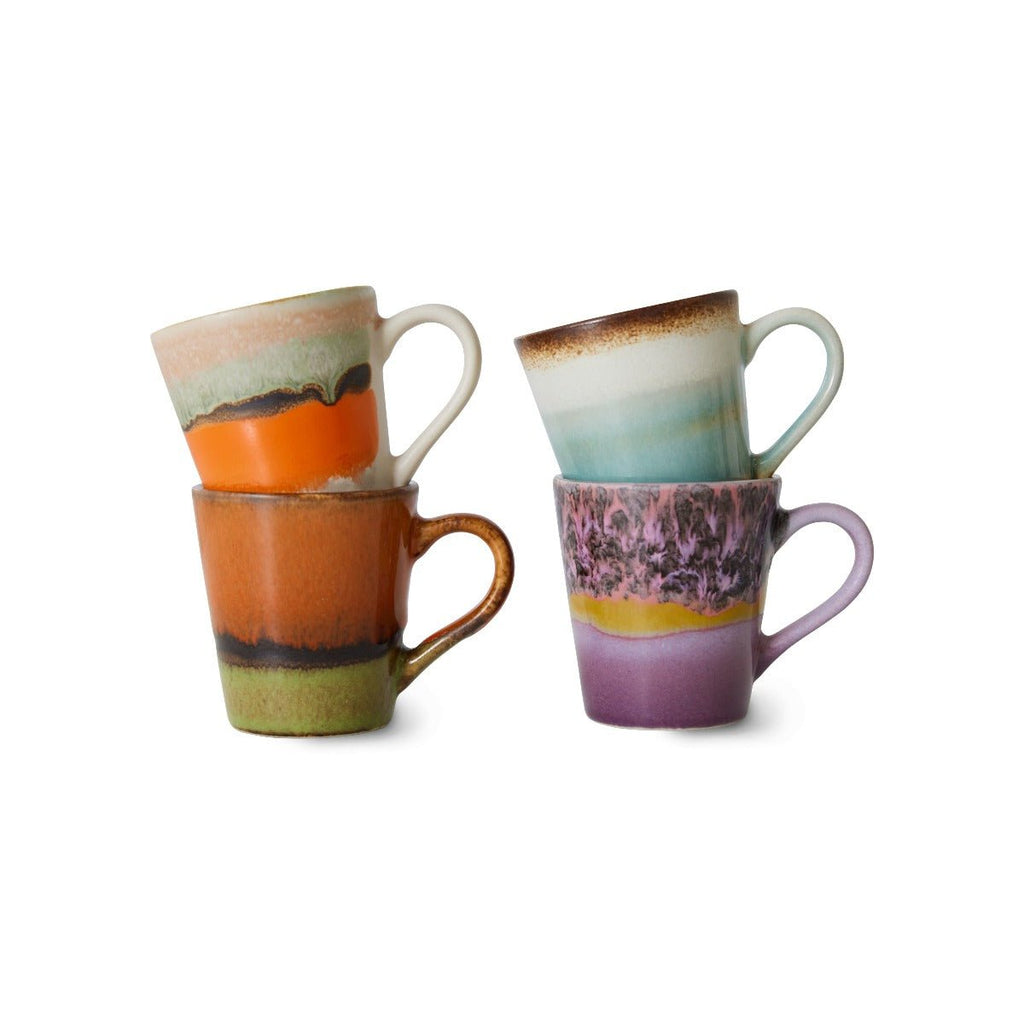 70's Ceramics Espresso Mugs - Set of four - RhoolMugsHKLiving70's Ceramics Espresso Mugs - Set of four