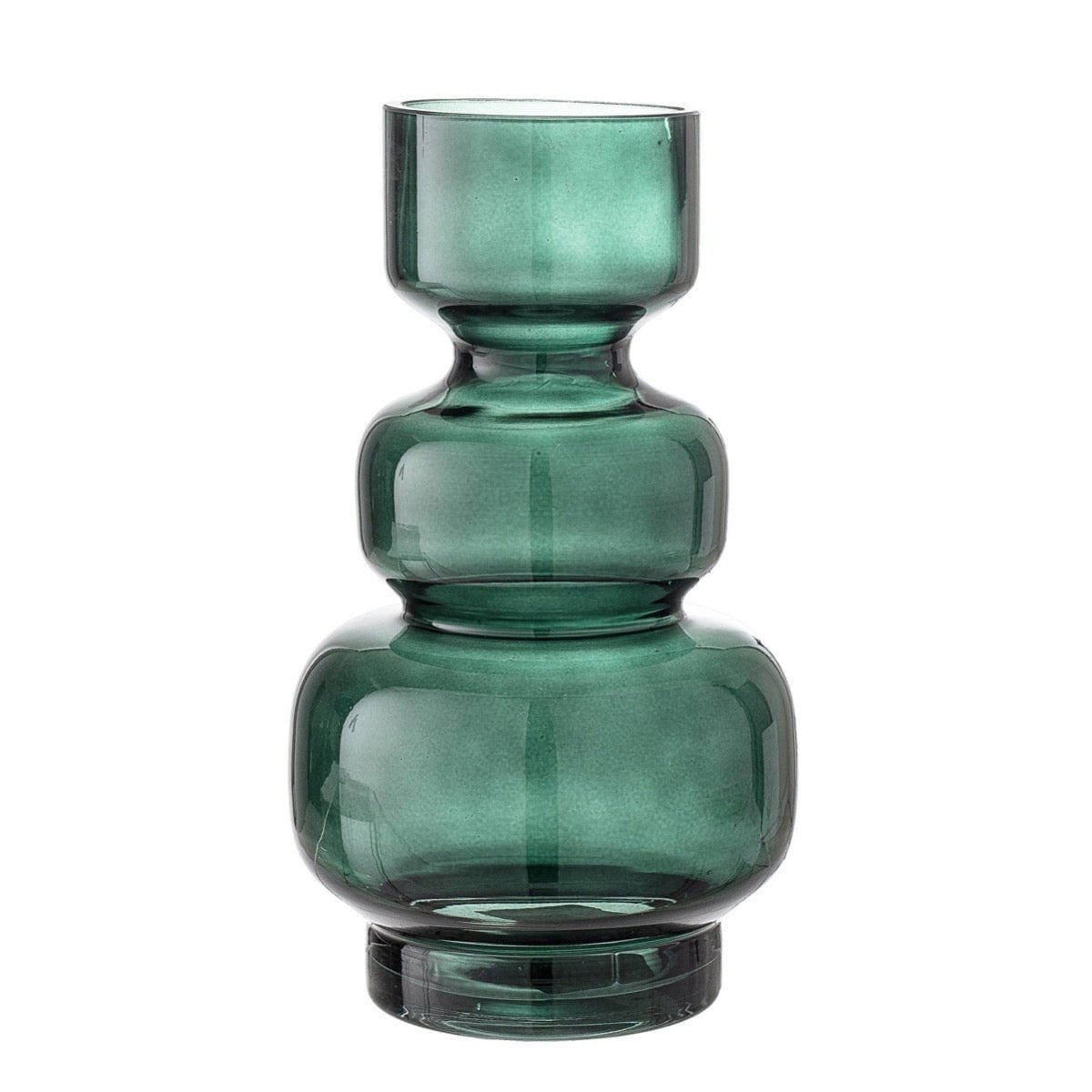 Bloomingville Art Deco Rings Large Green Glass Vase – Rhool