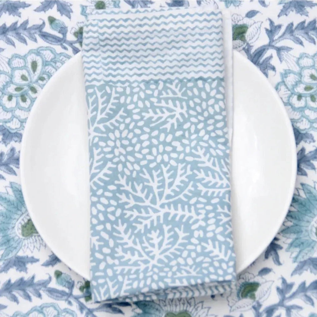 Block Printed Napkins - Blue - RhoolNapkinRozablueBlock Printed Napkins - Blue