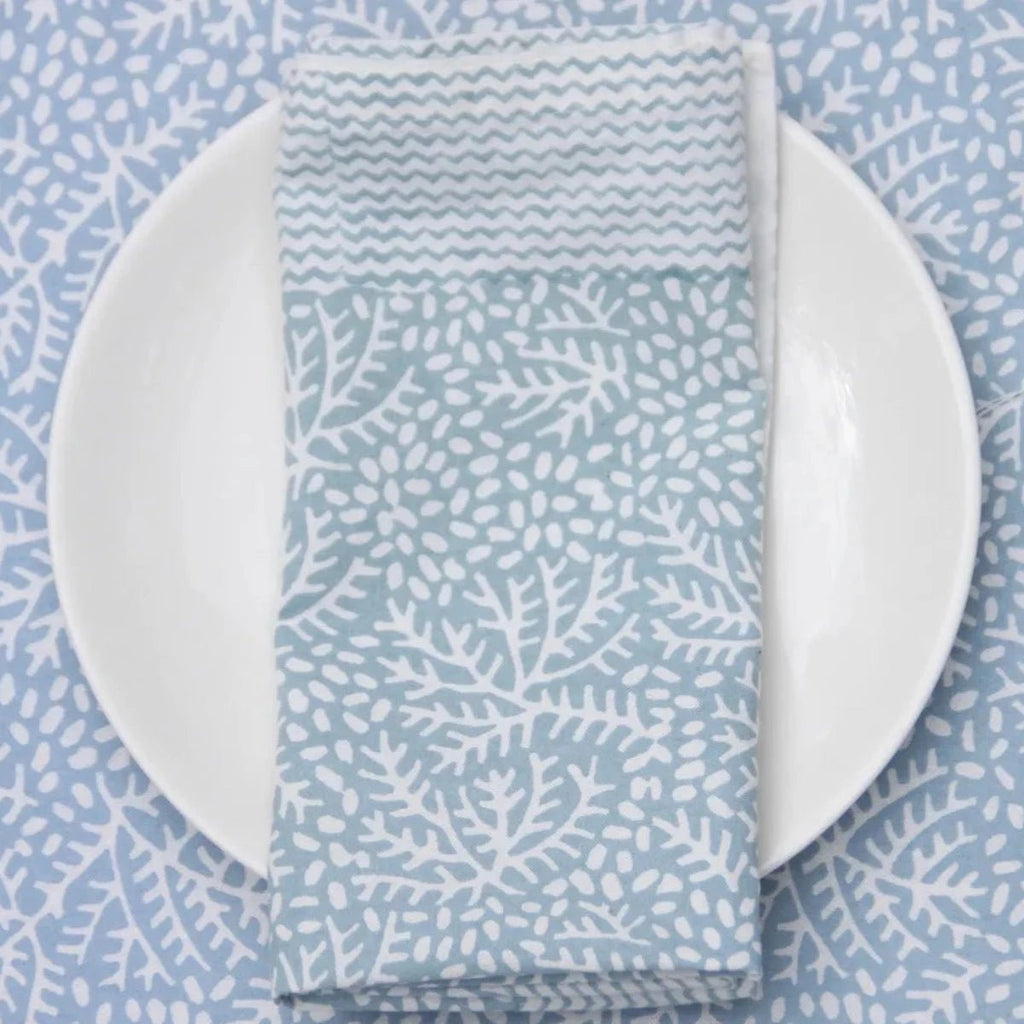 Block Printed Napkins - Blue - RhoolNapkinRozablueBlock Printed Napkins - Blue