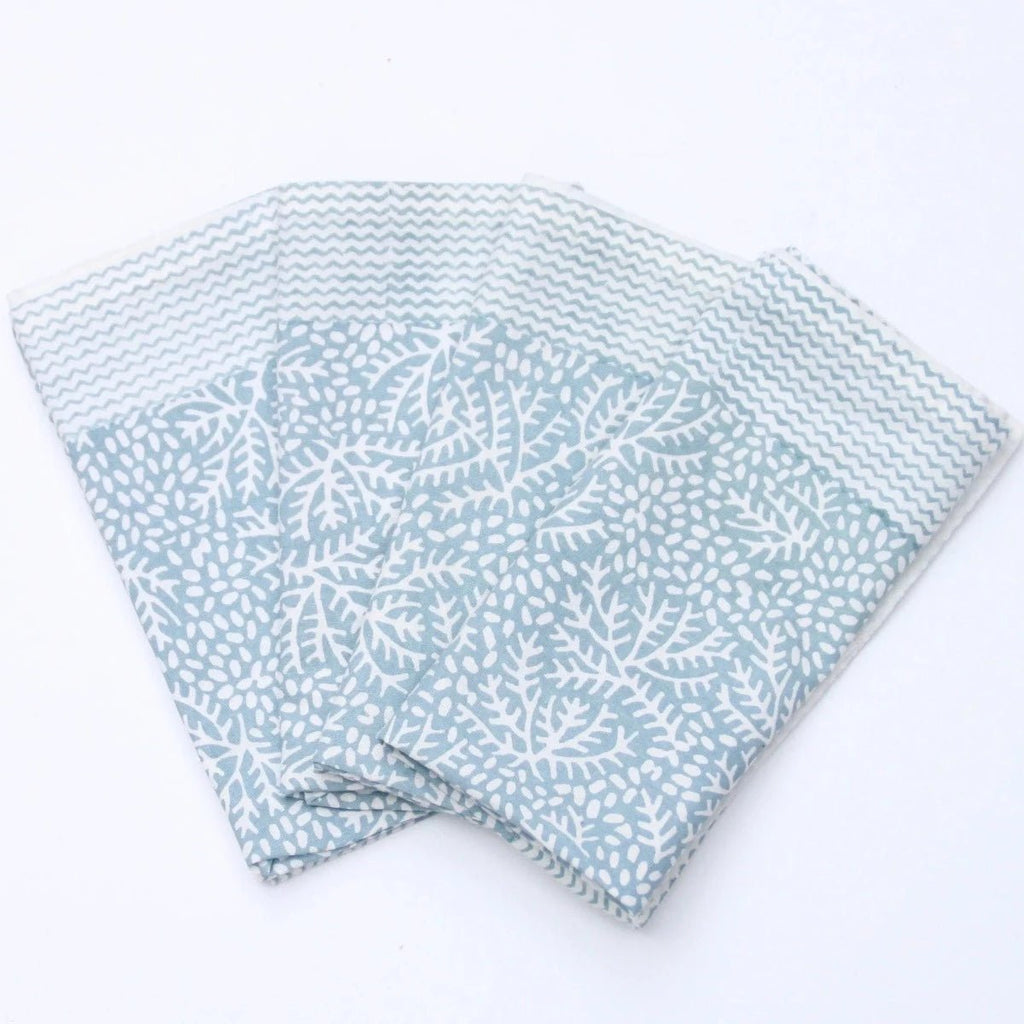 Block Printed Napkins - Blue - RhoolNapkinRozablueBlock Printed Napkins - Blue