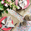 Block Printed Round Tablecloth - Coral/Blue - RhoolTable clothIndian Block PrintBlock Printed Round Tablecloth - Coral/Blue