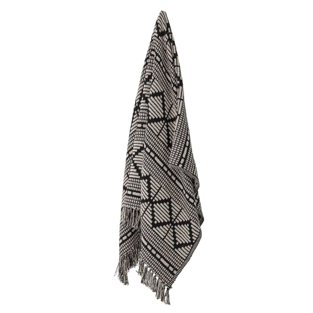 Bloomingville Throw Black and White Recycled Soft Cotton Throw 5711173254798