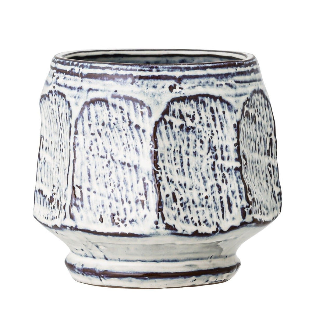 Blue and White hand finished, glazed Plant Pot - RhoolPlant PotsBloomingvilleBloomingville Plant Pots Blue and White hand finished, glazed Plant Pot 5711173249466