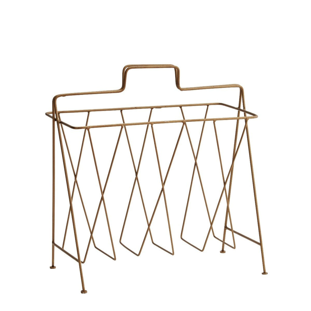 Brass Coloured Metal Magazine Rack - RhoolMagazine RackMadam StoltzBrass Coloured Metal Magazine Rack