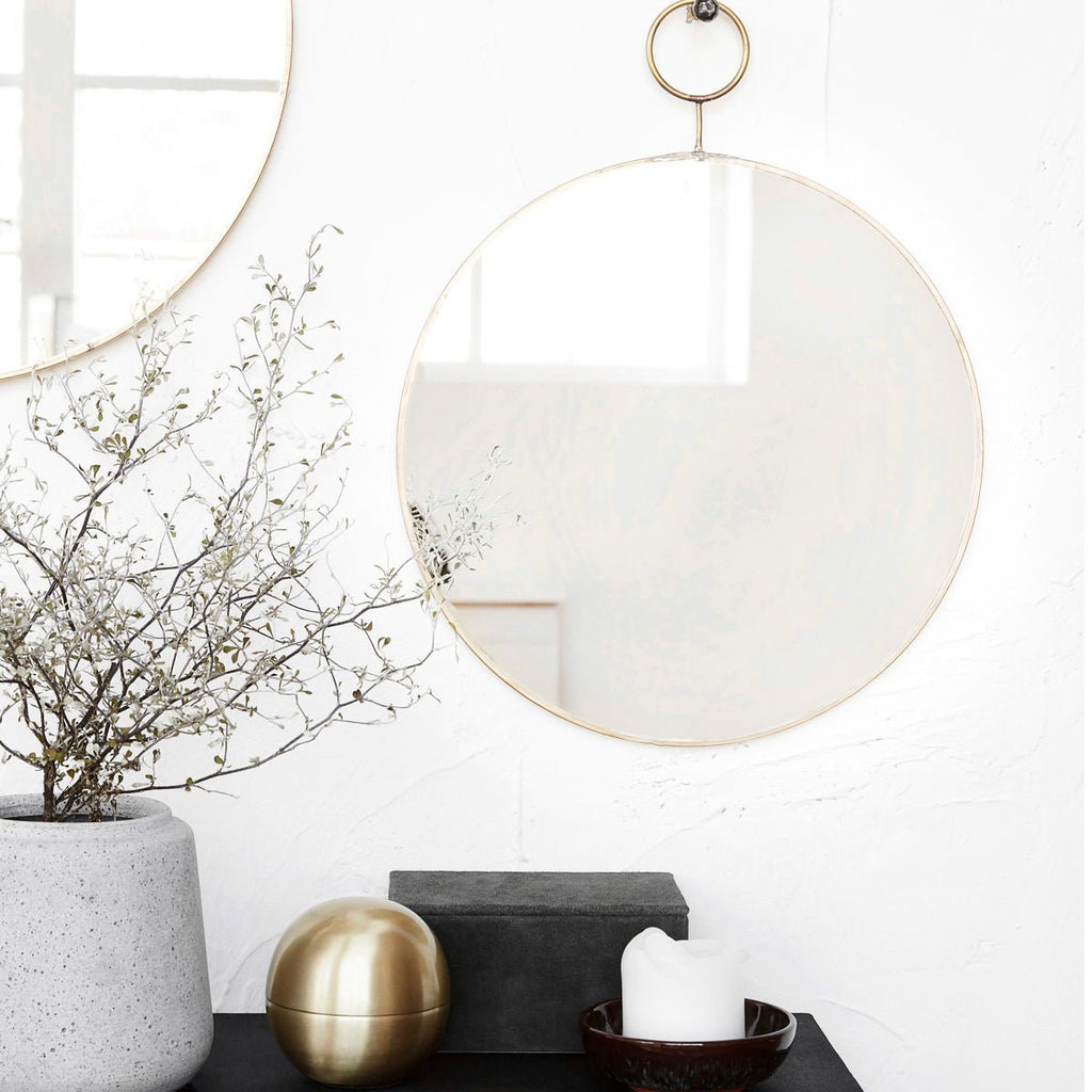 Brass Framed Round Mirror - Medium - RhoolMirrorsHouse DoctorBrass Framed Round Mirror - Medium