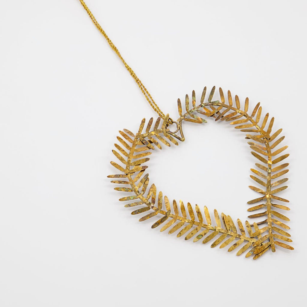 Brass Heart Shaped Leaf Decoration - RhoolBaubleHouse DoctorHouse Doctor Bauble Brass Heart Shaped Leaf Decoration 5707644805750