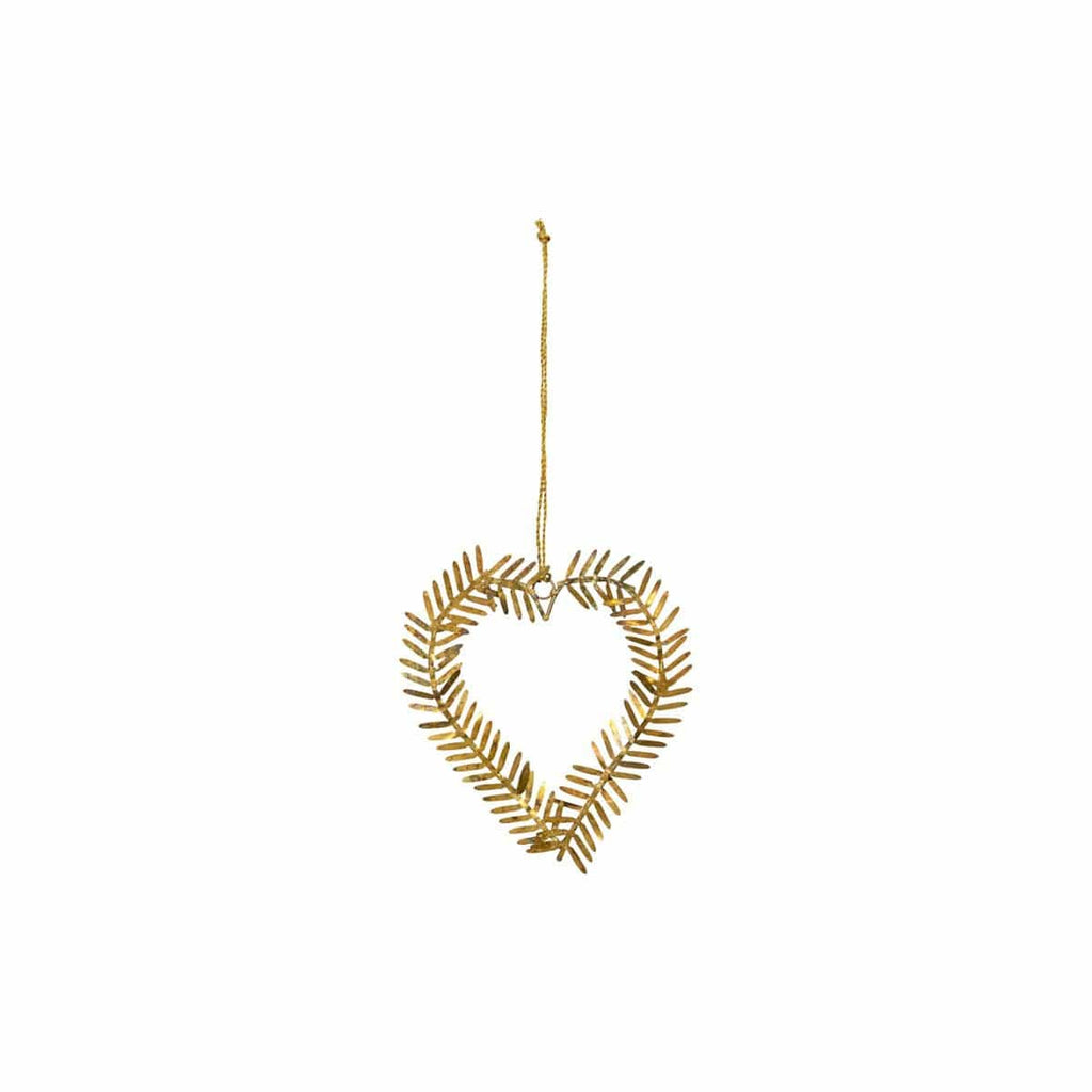 Brass Heart Shaped Leaf Decoration - RhoolBaubleHouse DoctorHouse Doctor Bauble Brass Heart Shaped Leaf Decoration 5707644805750