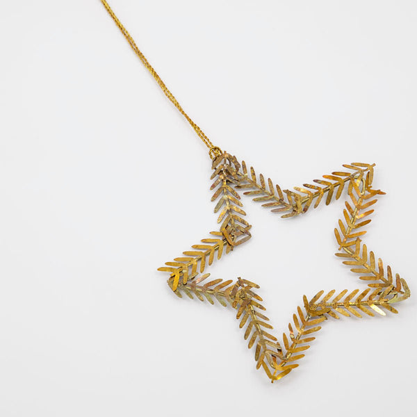 Brass Star Shaped Leaf Decoration - RhoolBaubleHouse DoctorBrass Star Shaped Leaf Decoration