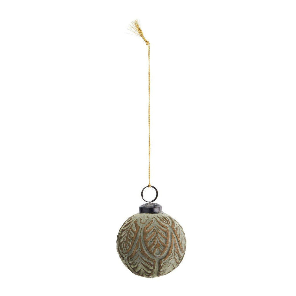 Glass Christmas Tree Bauble - Moss/Gold - RhoolBaubleMadam StoltzGlass Christmas Tree Bauble - Moss/Gold