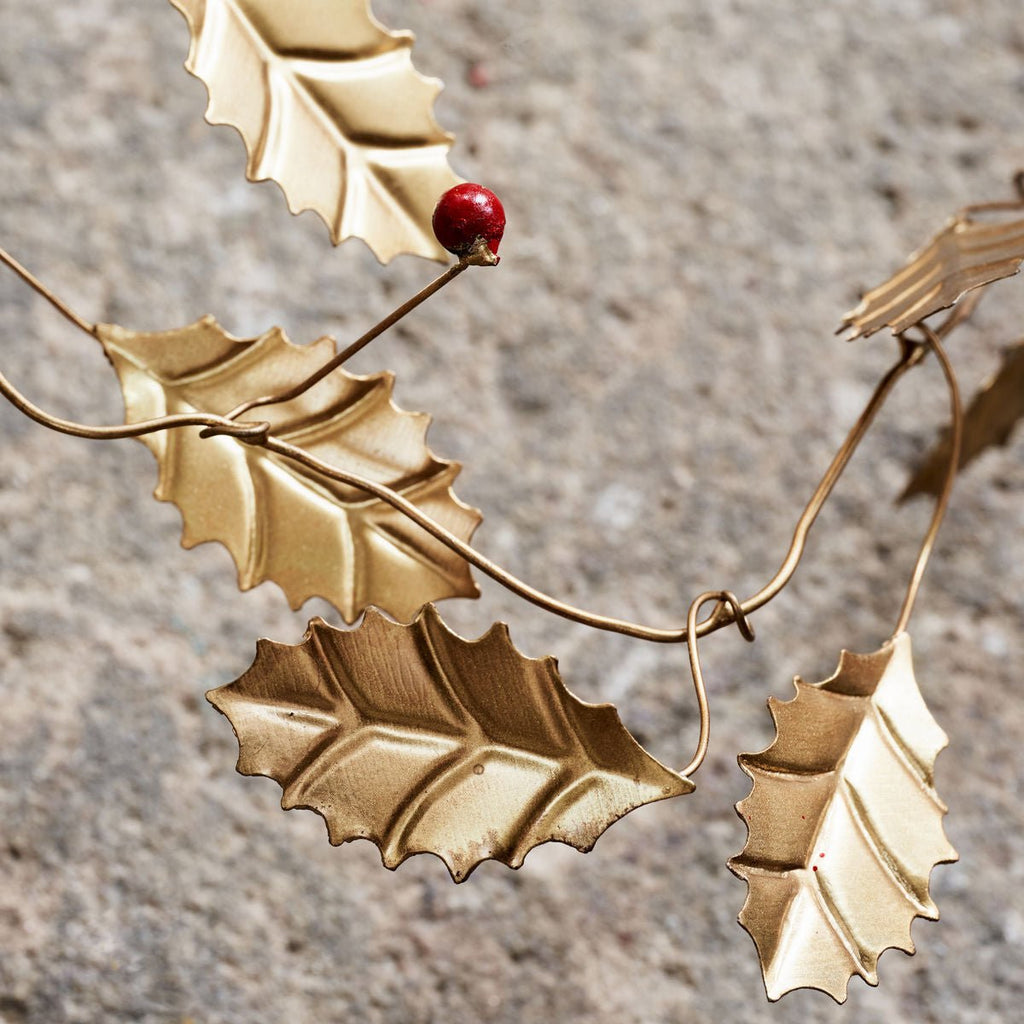 Golden Holly Leaf Garland - RhoolBaubleHouse DoctorGolden Holly Leaf Garland