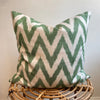 Green Ikat Zig Zag Cotton Cushion Cover - RhoolCushionIkat CushionsGreen Ikat Zig Zag Cotton Cushion Cover