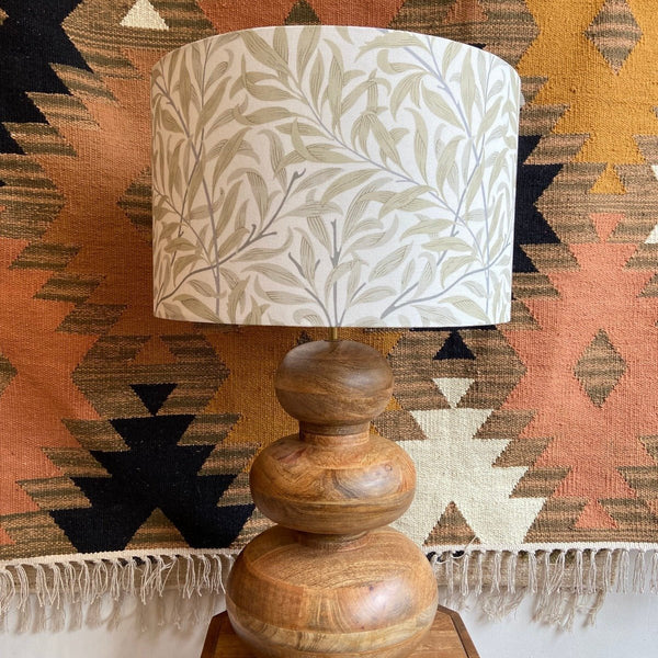 Handmade in Devon Cotton Drum Lampshade - Linen Willow - RhoolLamp ShadesRhoolHandmade in Devon Cotton Drum Lampshade - Linen Willow