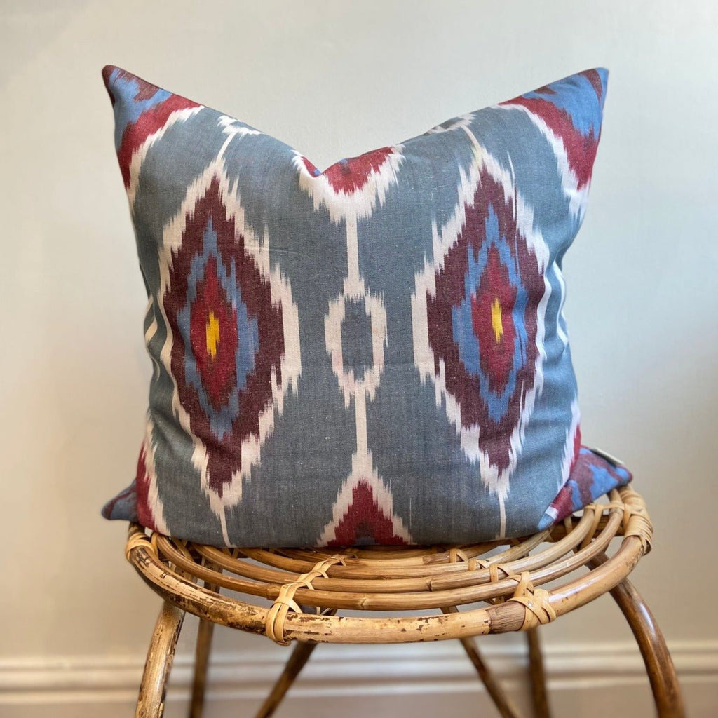 Ikat Zig Zag Cotton Cushion Cover Blue - RhoolCushionIkat CushionsIkat Zig Zag Cotton Cushion Cover Blue