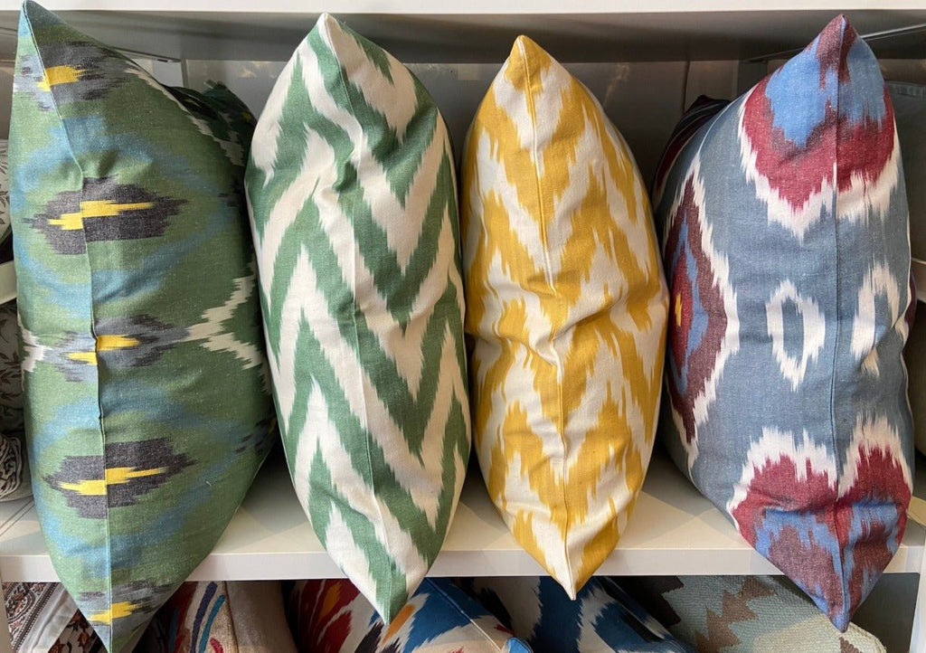 Ikat Zig Zag Cotton Cushion Cover Blue - RhoolCushionIkat CushionsIkat Zig Zag Cotton Cushion Cover Blue