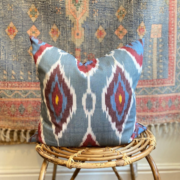 Ikat Zig Zag Cotton Cushion Cover Blue - RhoolCushionIkat CushionsIkat Zig Zag Cotton Cushion Cover Blue