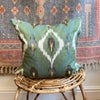 Ikat Zig Zag Cotton Cushion Cover Green - RhoolCushionIkat CushionsIkat Zig Zag Cotton Cushion Cover Green