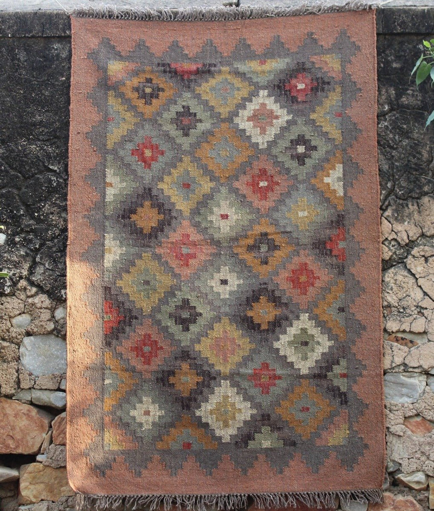 Jute and Wool Kilim Rug - RhoolRugKilimJute and Wool Kilim Rug