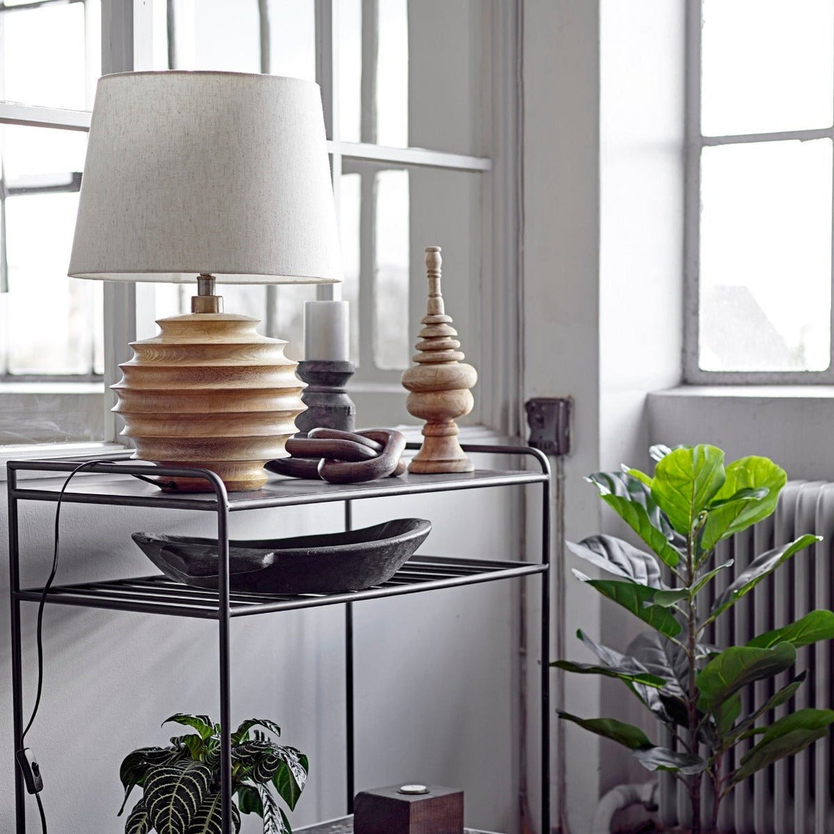 Bloomingville Mango Wood Table Lamp and Shade – Rhool