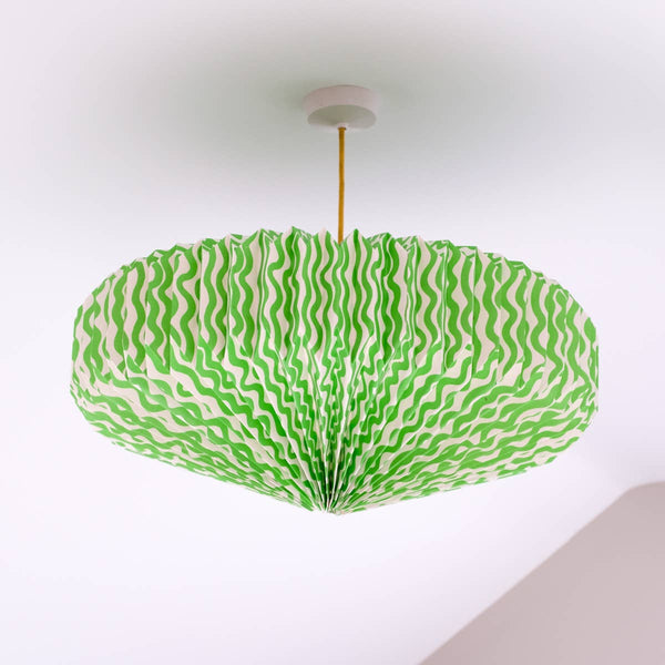 Origami Paper Lamp Shade - Green Wiggle Saucer - RhoolLamp ShadesAARVENOrigami Paper Lamp Shade - Green Wiggle Saucer