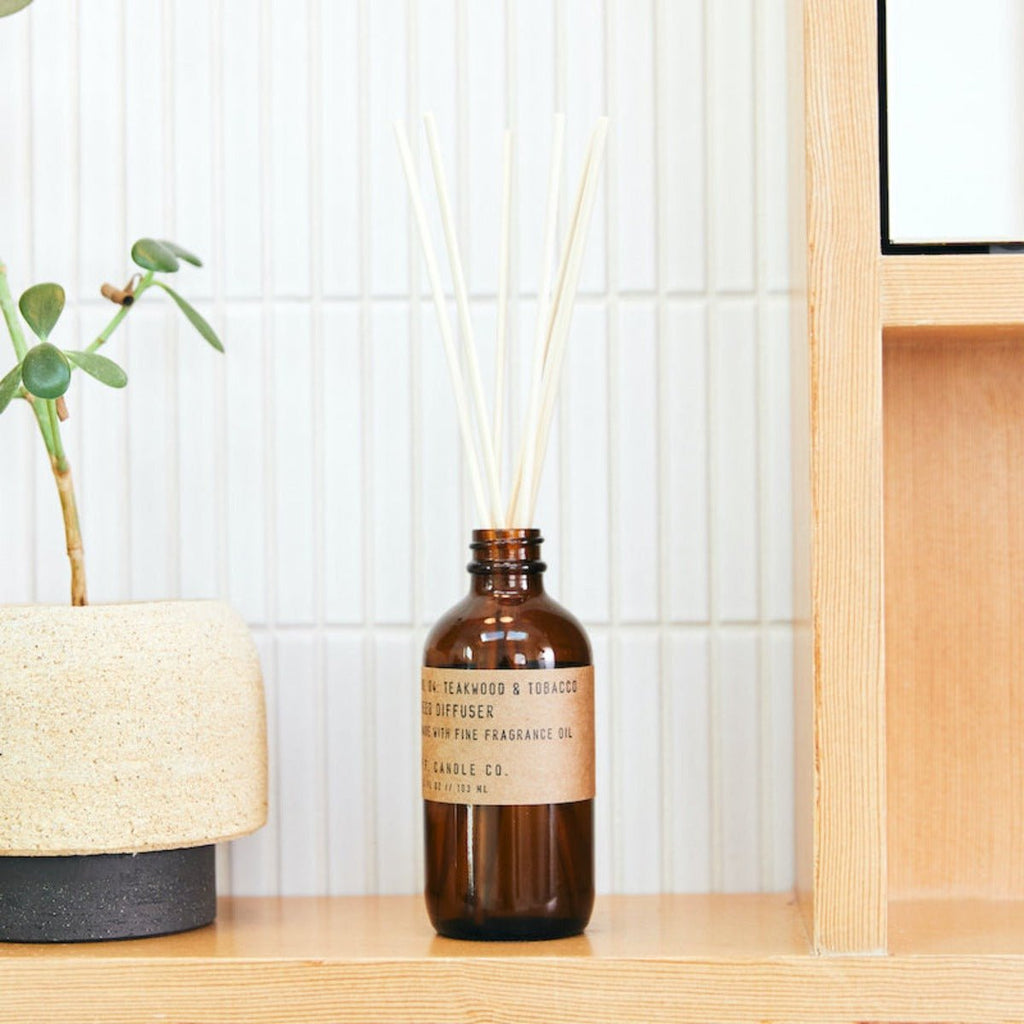P.F Reed Diffuser -Teakwood and Tobacco - RhoolReed DiffusersP.F CandlesP.F Reed Diffuser -Teakwood and Tobacco