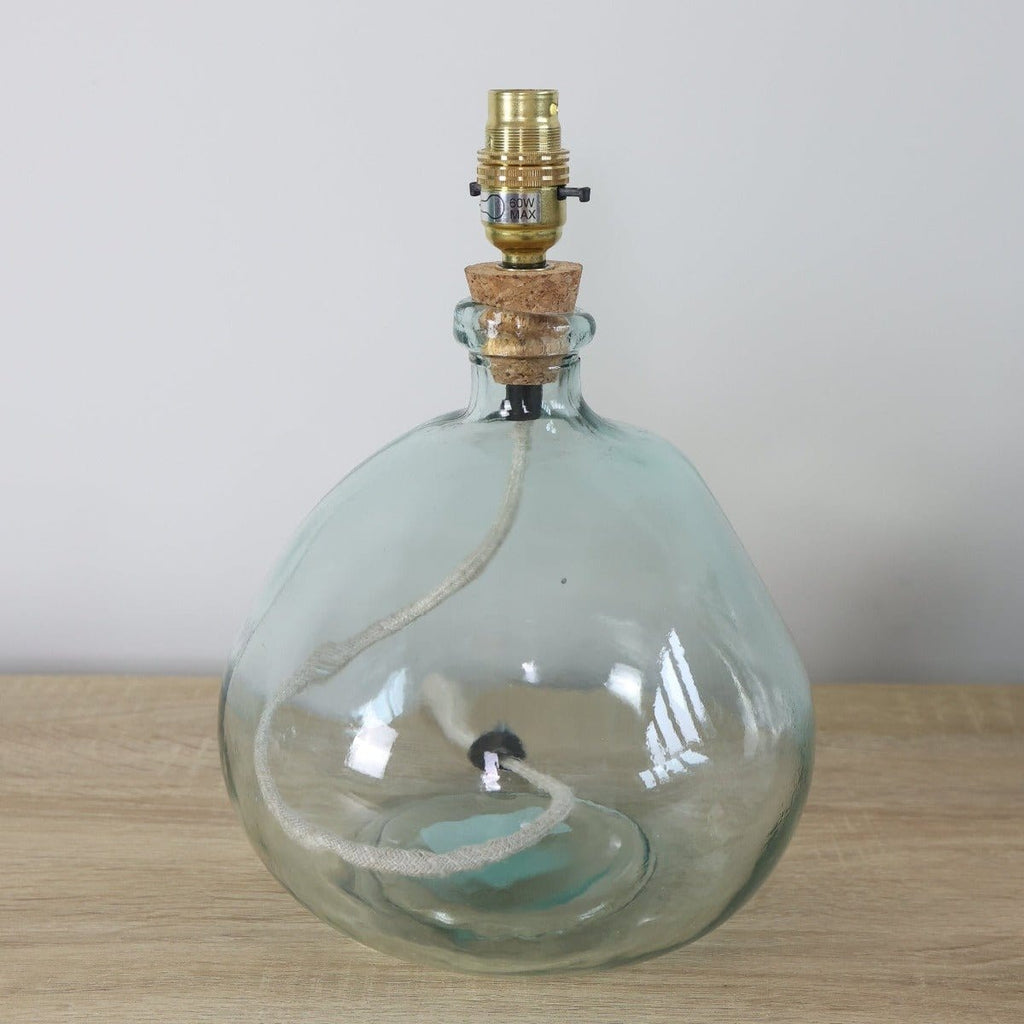 Recycled Glass Bottle Lamp Base, Large