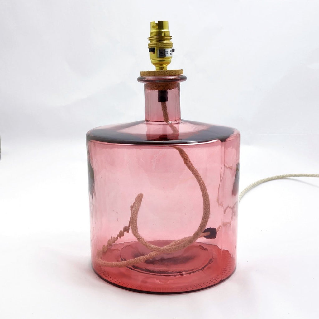 Recycled Pink Glass Lamp - RhoolLampsJarapaRecycled Pink Glass Lamp