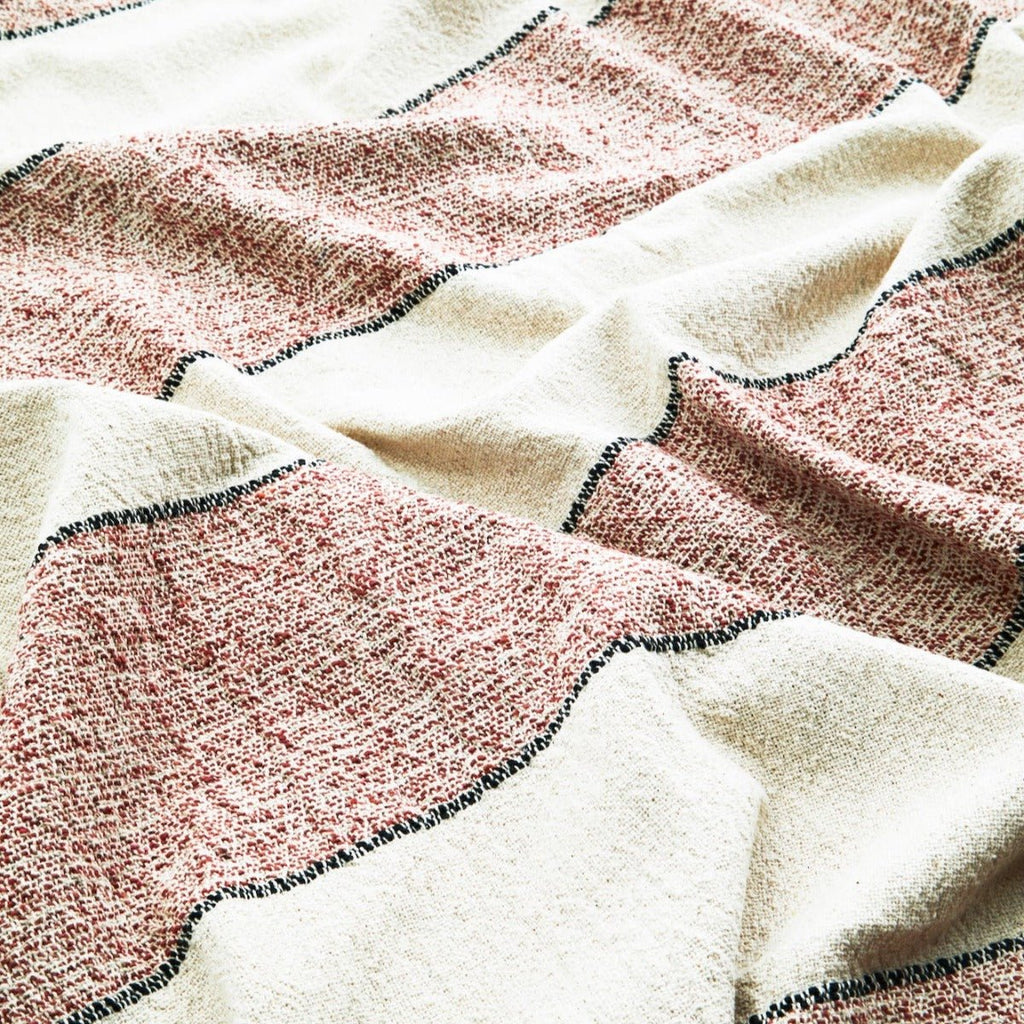 Recycled Red Striped Cotton Throw - RhoolThrowMadam StoltzRecycled Red Striped Cotton Throw