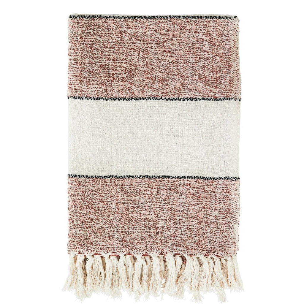 Recycled Red Striped Cotton Throw - RhoolThrowMadam StoltzRecycled Red Striped Cotton Throw