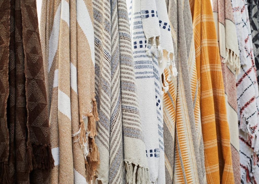 Recycled Striped Cotton Throw - RhoolThrowMadam StoltzRecycled Striped Cotton Throw