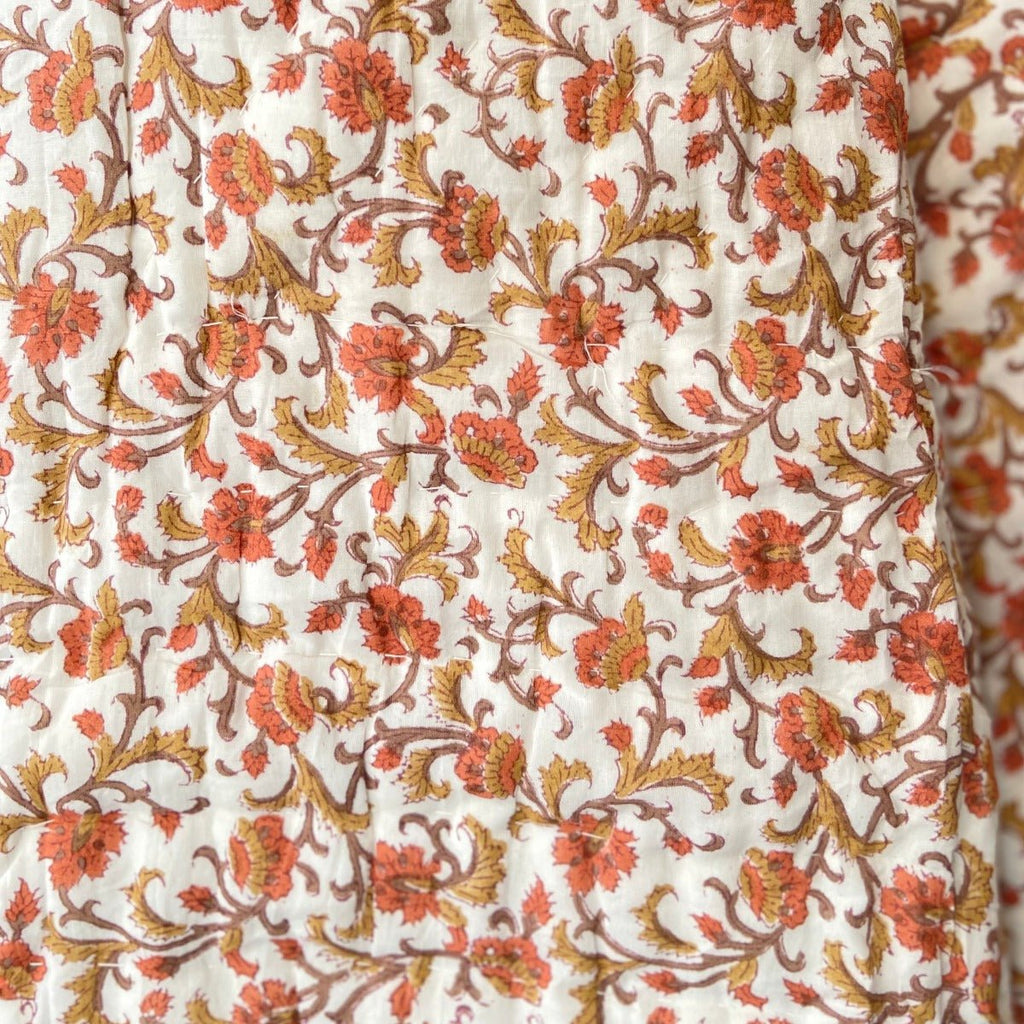 Reversible Block Print Cotton Quilt - RhoolQuiltBlock Print QuiltReversible Block Print Cotton Quilt