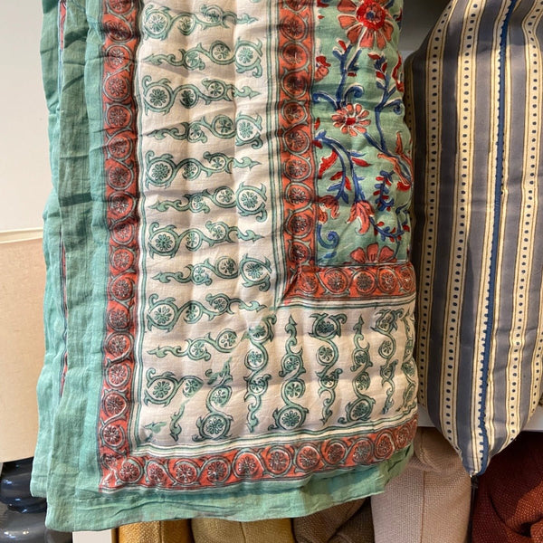 Reversible Block Print Cotton Quilt - RhoolQuiltBlock Print QuiltReversible Block Print Cotton Quilt